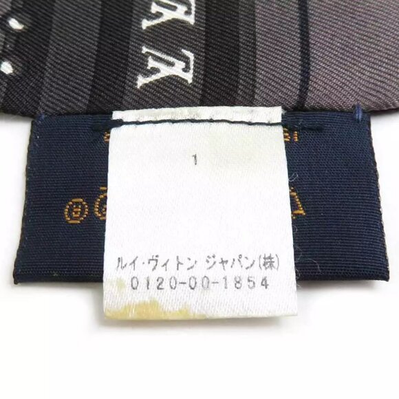 Auth LOUIS VUITTON Bandeau Scarf Brown Silk - Picture 9 of 15